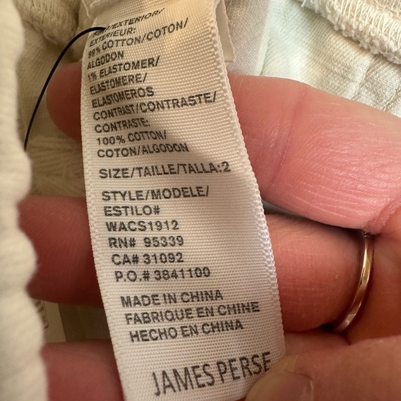 James Perse Alabaster Pigment Ivory Cream Cropped Mixed Media Pant 2 - Picture 8 of 10